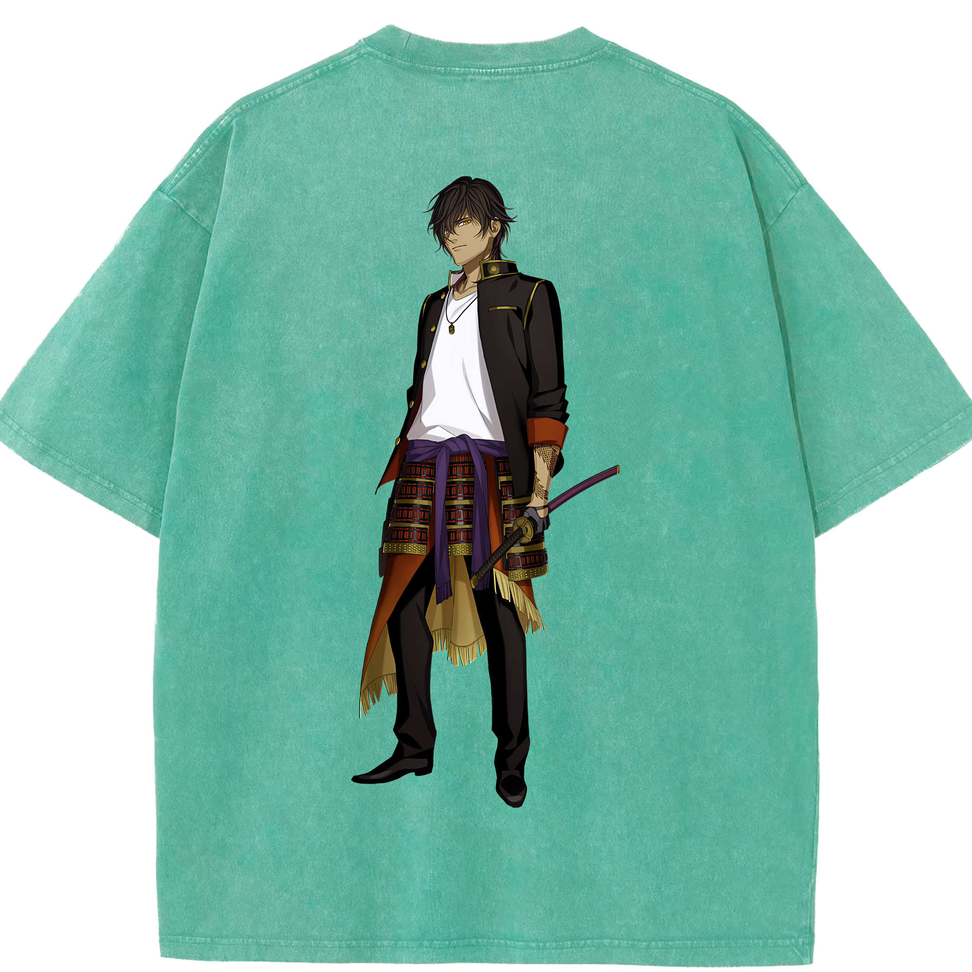 （画像用） 刀剣乱舞 Touken Ranbu 綿100% ヴィンテージ風 半袖Tシャツ（背面プリント）